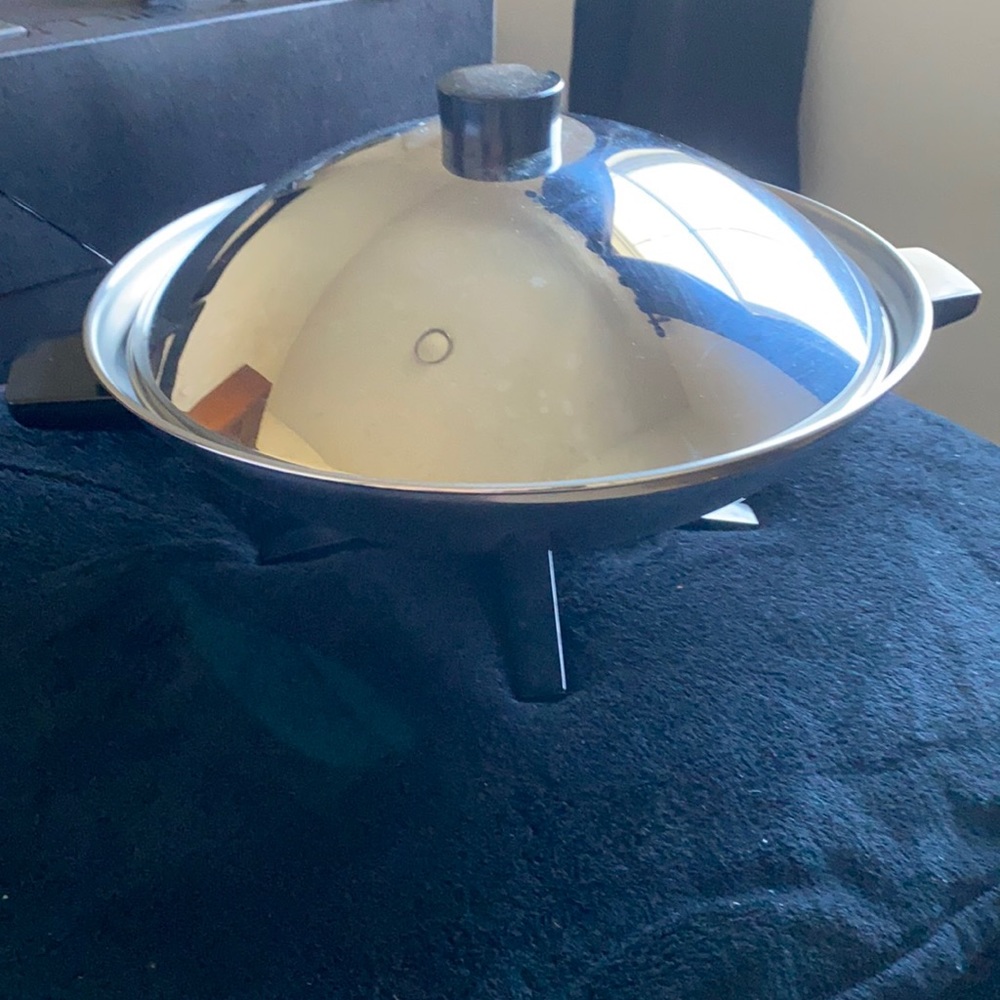 Vintage farberware electric stainless wok